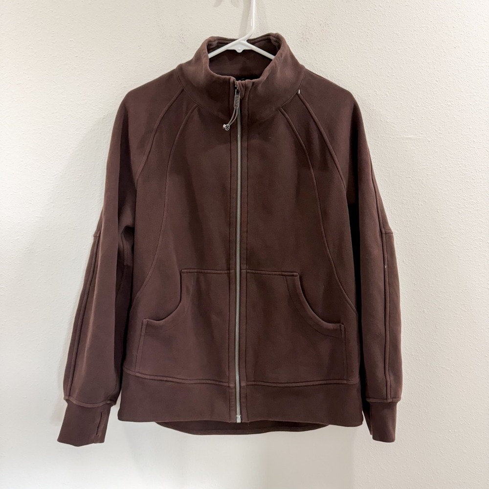 Lululemon Scuba Oversized Funnel Neck Full Zip Jacket Hoodie Crewneck Brown S - Picture 2 of 4